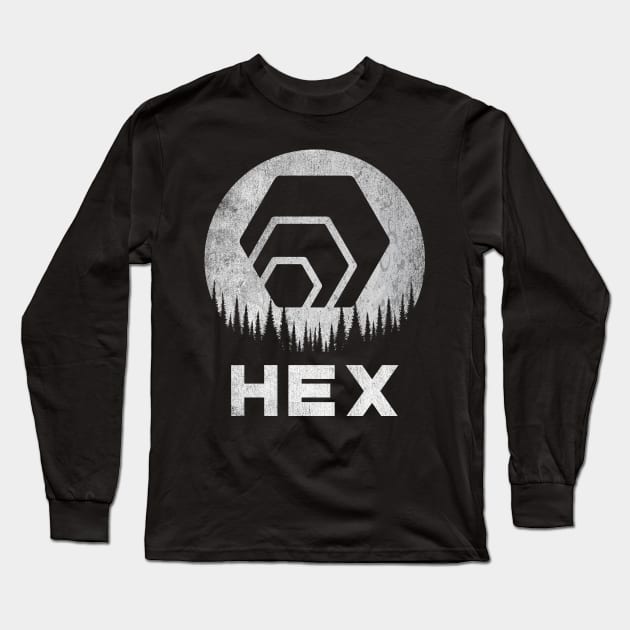 Vintage HEX Coin To The Moon Crypto Token Cryptocurrency Wallet Birthday Gift For Men Women Kids Long Sleeve T-Shirt by Thingking About